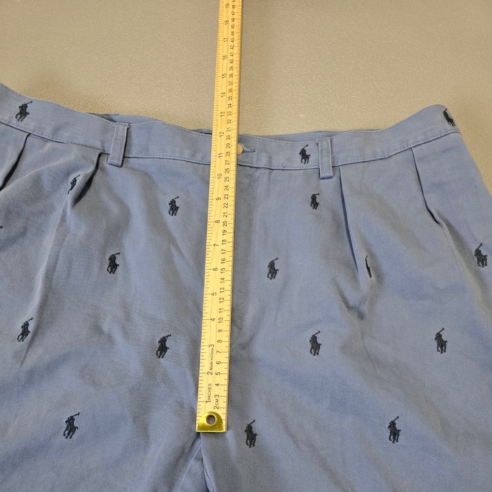 Polo Ralph Lauren Tyler Shorts Men 42 Blue All Over Pony Embroidered Cotton - Picture 9 of 12